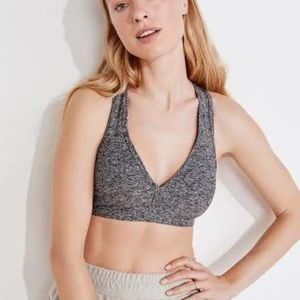 Beyond Yoga Heathered Gray Triangle Sports Bra